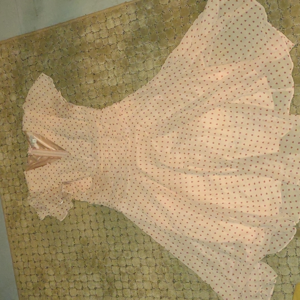 Pink Eva Mendes dress with hearts, size 4